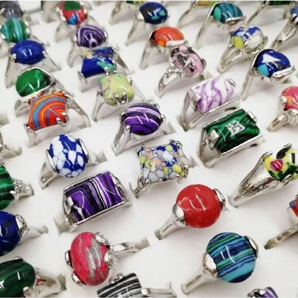 Vintage gemstone unisex ring - Picture 1 of 1